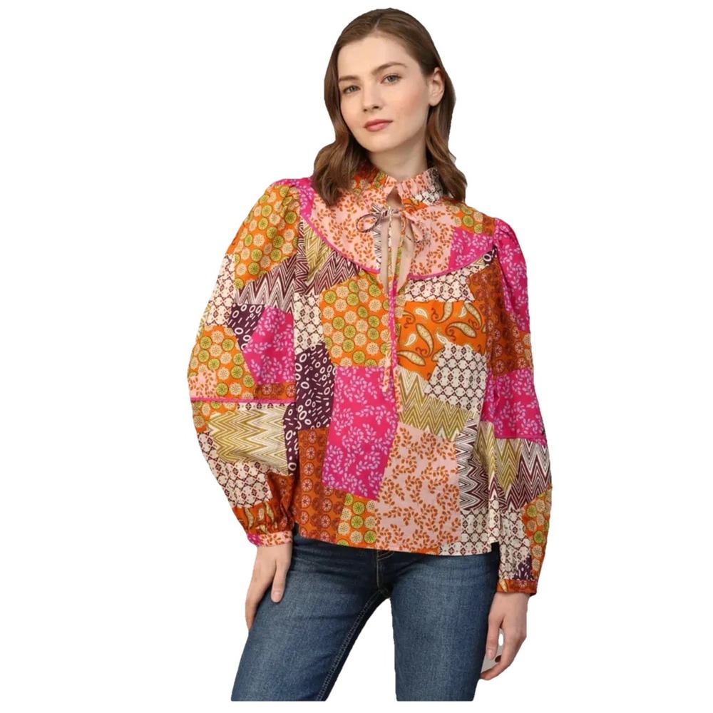 Fate Popping Patchwork Detail Top Medium